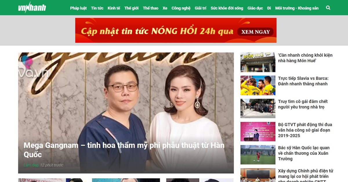 Trang thông tin điện tử tổng hợp vnnhanh.vn sử dụng ONECMS 